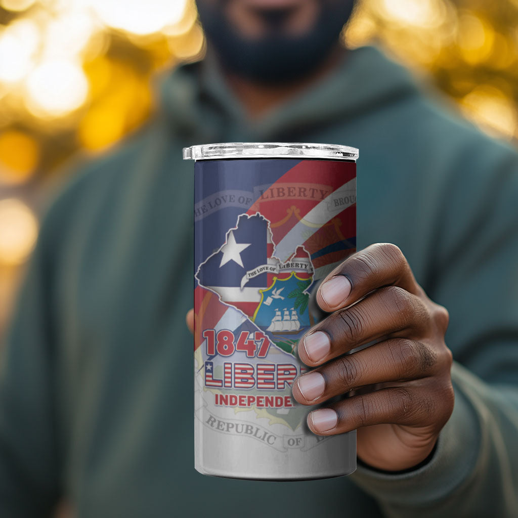 Liberia 1847 4 in 1 Can Cooler Tumbler Happy Independence Day