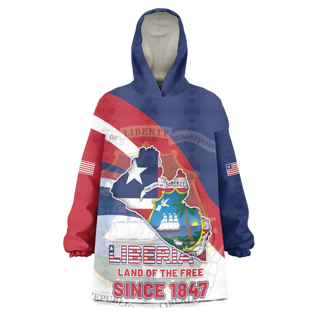 Liberia 1847 Kid Wearable Blanket Hoodie Happy Independence Day
