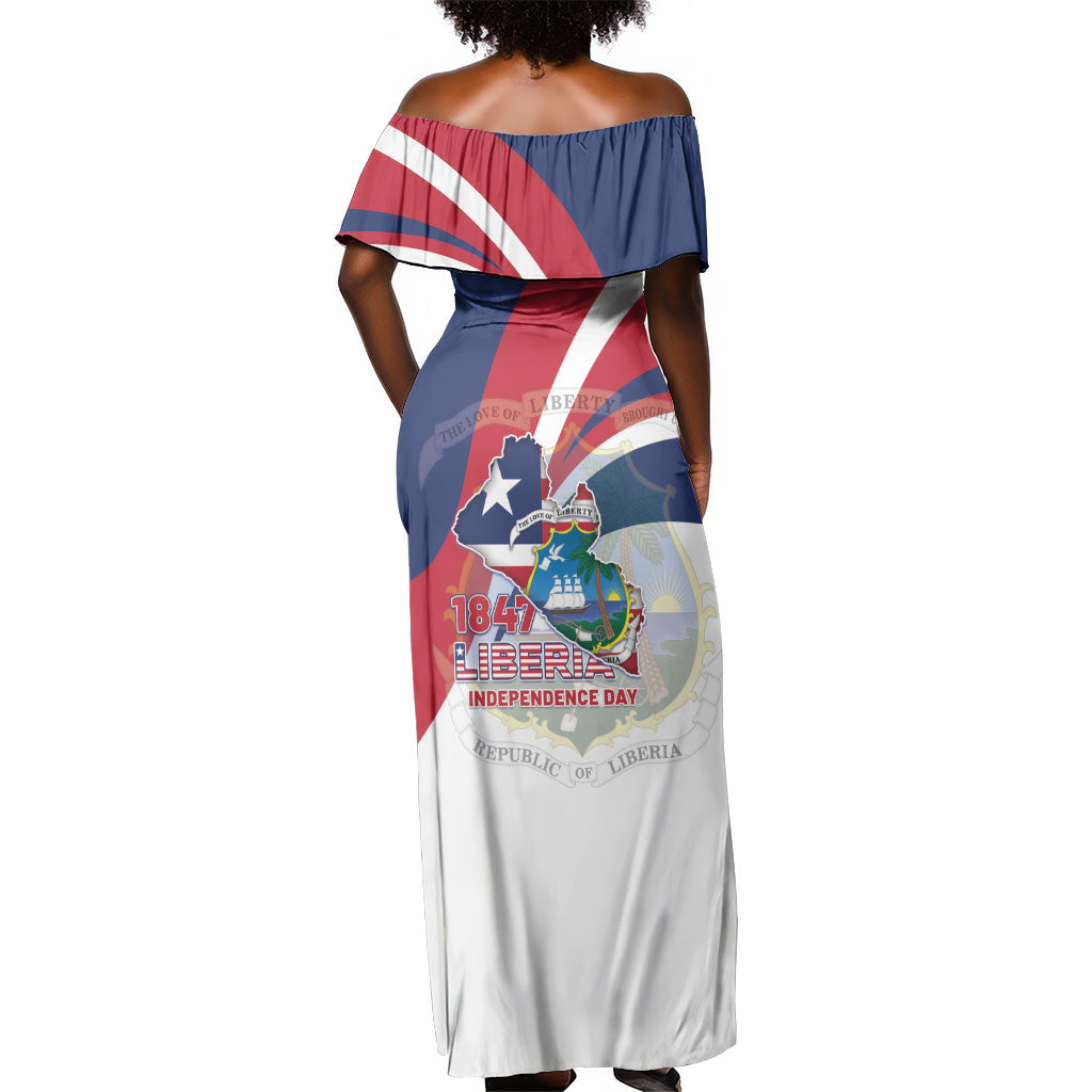 Liberia 1847 Off Shoulder Maxi Dress Happy Independence Day