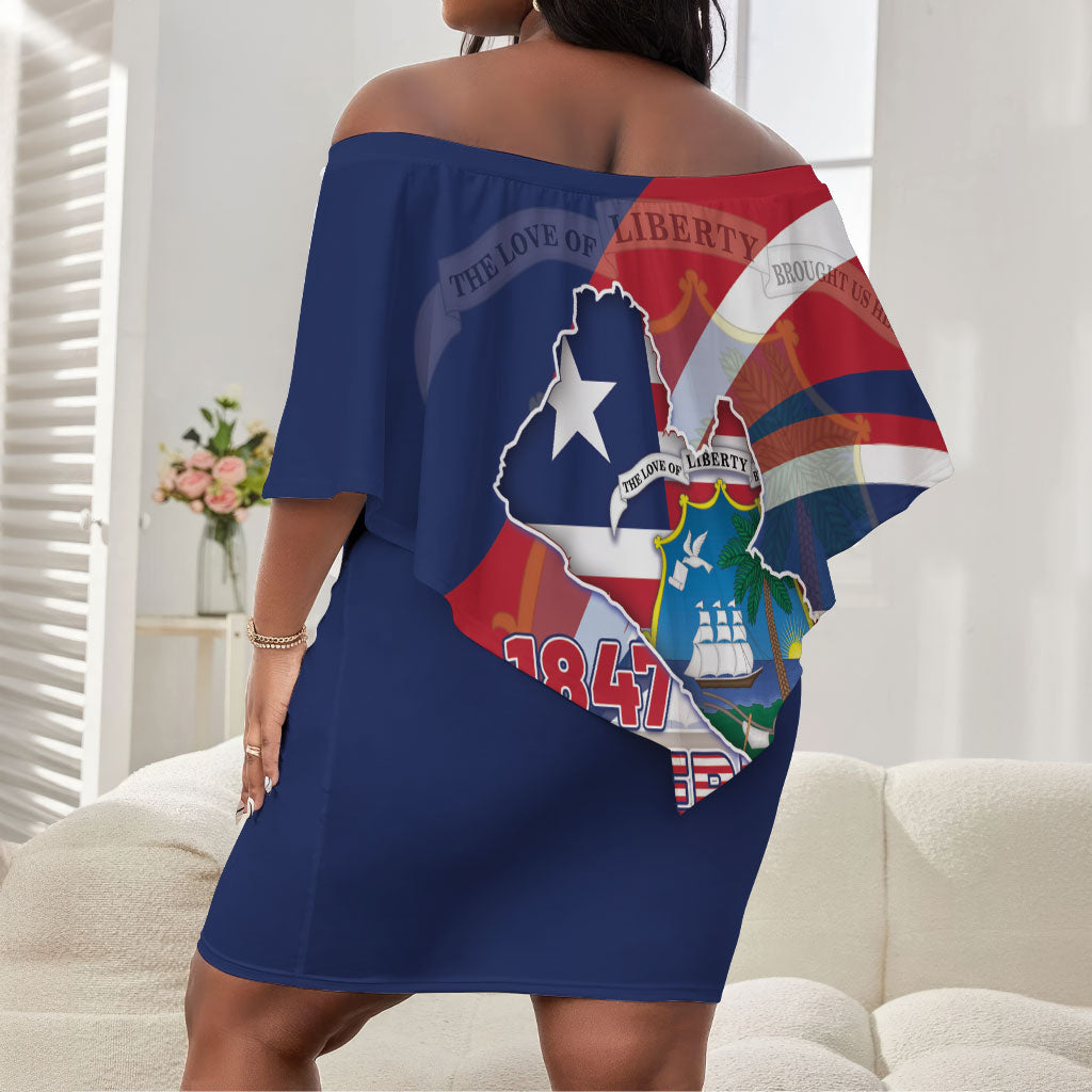 Liberia 1847 Off Shoulder Short Dress Happy Independence Day