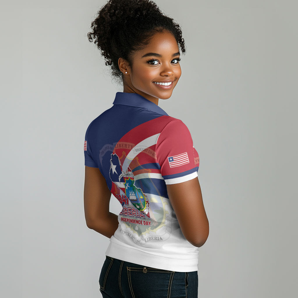 Liberia 1847 Women Polo Shirt Happy Independence Day