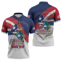 Liberia 1847 Zipper Polo Shirt Happy Independence Day