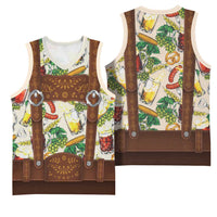 Oktoberfest Lederhosen Costume Basketball Jersey Food And Drink Pattern - Wonder Print Shop