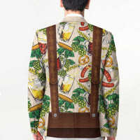Oktoberfest Lederhosen Costume Blazer Food And Drink Pattern - Wonder Print Shop