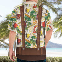 Oktoberfest Lederhosen Costume Hawaiian Shirt Food And Drink Pattern - Wonder Print Shop