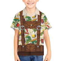 Oktoberfest Lederhosen Costume Kid Hawaiian Shirt Food And Drink Pattern - Wonder Print Shop