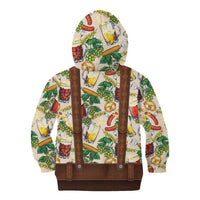 Oktoberfest Lederhosen Costume Kid Hoodie Food And Drink Pattern - Wonder Print Shop