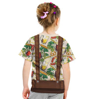 Oktoberfest Lederhosen Costume Kid T Shirt Food And Drink Pattern - Wonder Print Shop