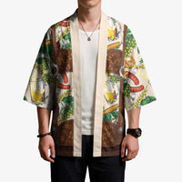 Oktoberfest Lederhosen Costume Kimono Food And Drink Pattern - Wonder Print Shop