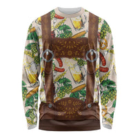 Oktoberfest Lederhosen Costume Long Sleeve Shirt Food And Drink Pattern - Wonder Print Shop
