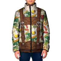 Oktoberfest Lederhosen Costume Padded Jacket Food And Drink Pattern - Wonder Print Shop