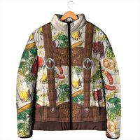Oktoberfest Lederhosen Costume Padded Jacket Food And Drink Pattern - Wonder Print Shop