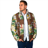 Oktoberfest Lederhosen Costume Padded Jacket Food And Drink Pattern - Wonder Print Shop