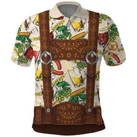 Oktoberfest Lederhosen Costume Polo Shirt Food And Drink Pattern - Wonder Print Shop