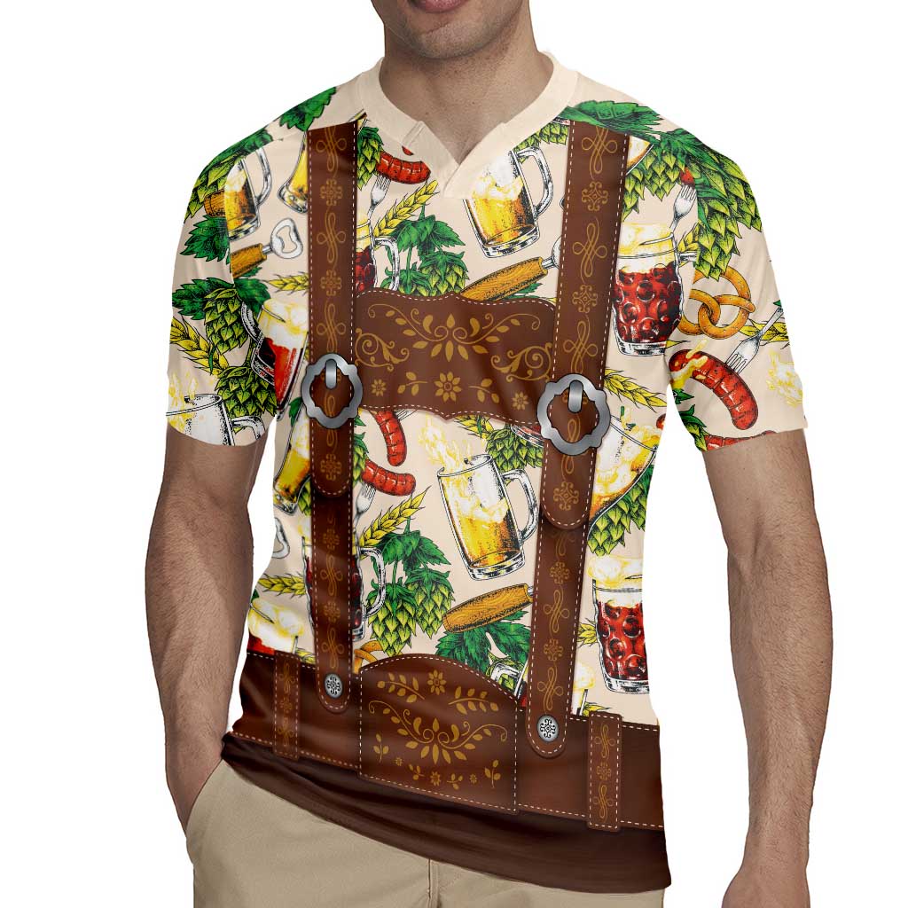 Oktoberfest Lederhosen Costume Rugby Jersey Food And Drink Pattern - Wonder Print Shop