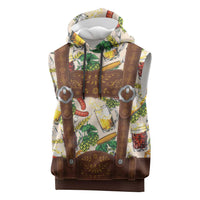 Oktoberfest Lederhosen Costume Sleeveless Hoodie Food And Drink Pattern - Wonder Print Shop