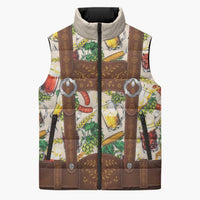 Oktoberfest Lederhosen Costume Sleeveless Puffer Jacket Food And Drink Pattern - Wonder Print Shop