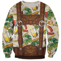 Oktoberfest Lederhosen Costume Sweatshirt Food And Drink Pattern - Wonder Print Shop