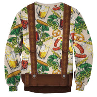 Oktoberfest Lederhosen Costume Sweatshirt Food And Drink Pattern - Wonder Print Shop