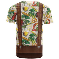 Oktoberfest Lederhosen Costume T Shirt Food And Drink Pattern - Wonder Print Shop