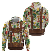 Oktoberfest Lederhosen Costume Zip Hoodie Food And Drink Pattern - Wonder Print Shop