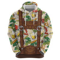 Oktoberfest Lederhosen Costume Zip Hoodie Food And Drink Pattern - Wonder Print Shop