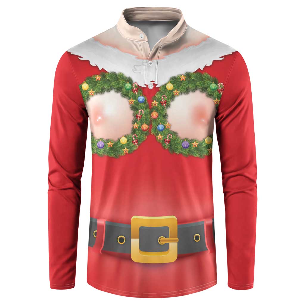 Funny Christmas Costume Button Sweatshirt Busty Big Boobs - Wonder Print Shop