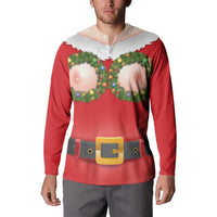 Funny Christmas Costume Button Sweatshirt Busty Big Boobs - Wonder Print Shop