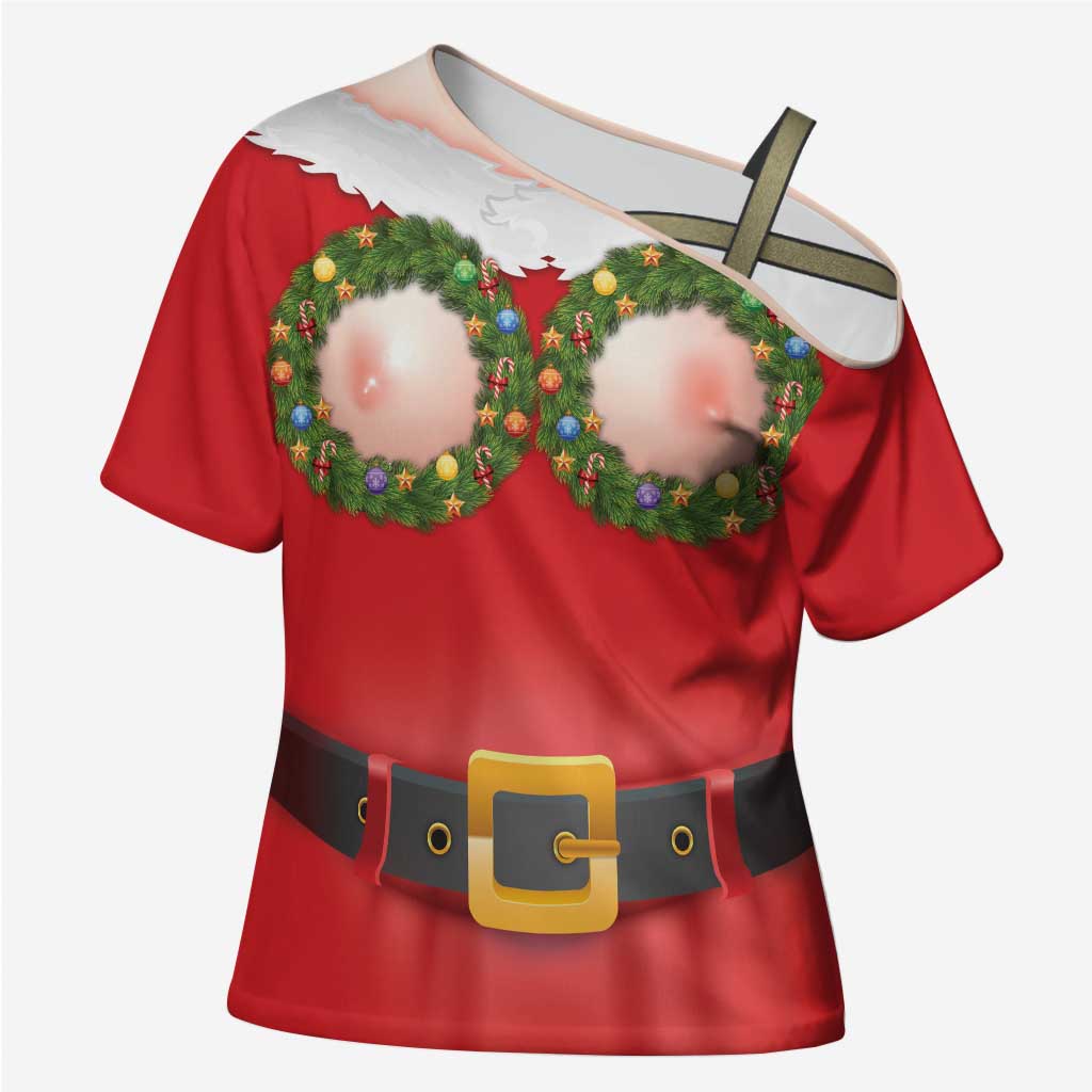 Funny Christmas Costume Cross Shoulder Shirt Busty Big Boobs - Wonder Print Shop