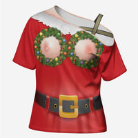 Funny Christmas Costume Cross Shoulder Shirt Busty Big Boobs - Wonder Print Shop