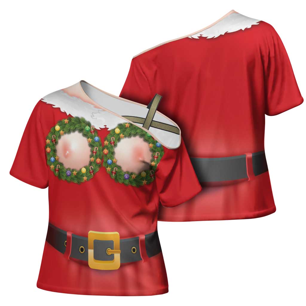 Funny Christmas Costume Cross Shoulder Shirt Busty Big Boobs - Wonder Print Shop