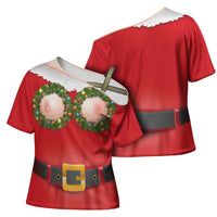 Funny Christmas Costume Cross Shoulder Shirt Busty Big Boobs - Wonder Print Shop