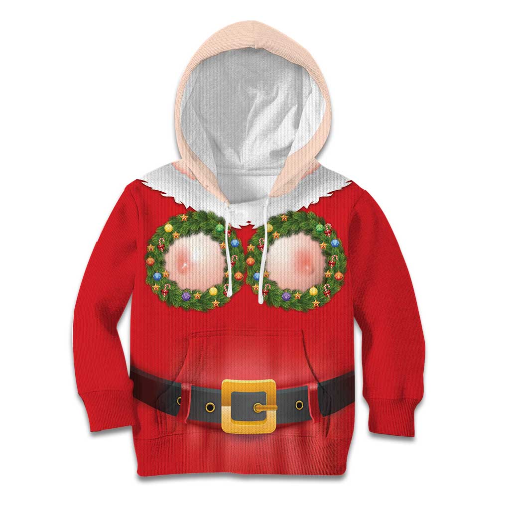 Funny Christmas Costume Kid Hoodie Busty Big Boobs - Wonder Print Shop