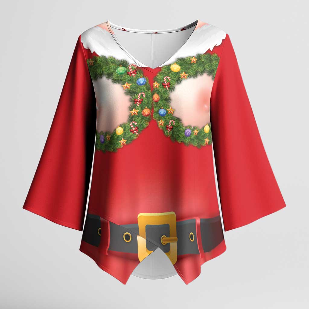 Funny Christmas Costume Kimono Sleeve Blouse Busty Big Boobs - Wonder Print Shop