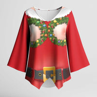 Funny Christmas Costume Kimono Sleeve Blouse Busty Big Boobs - Wonder Print Shop