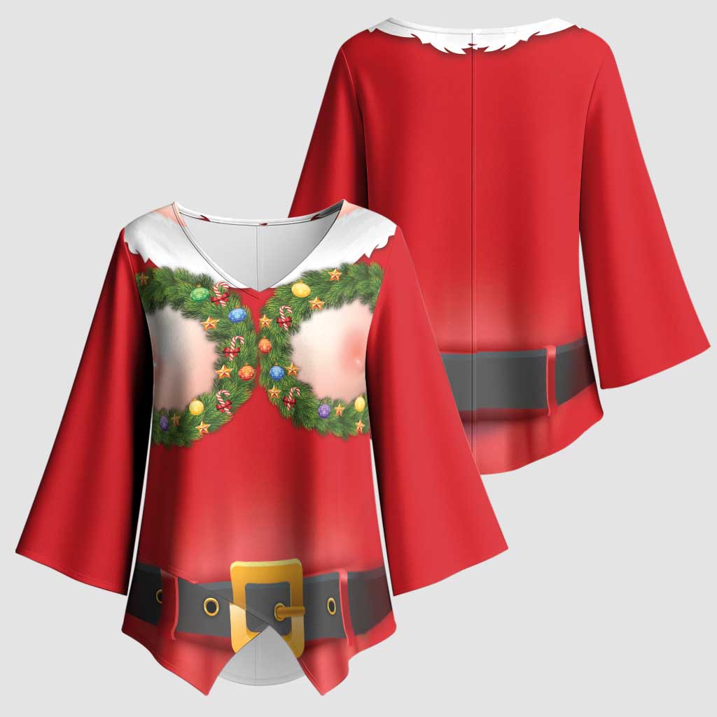 Funny Christmas Costume Kimono Sleeve Blouse Busty Big Boobs - Wonder Print Shop