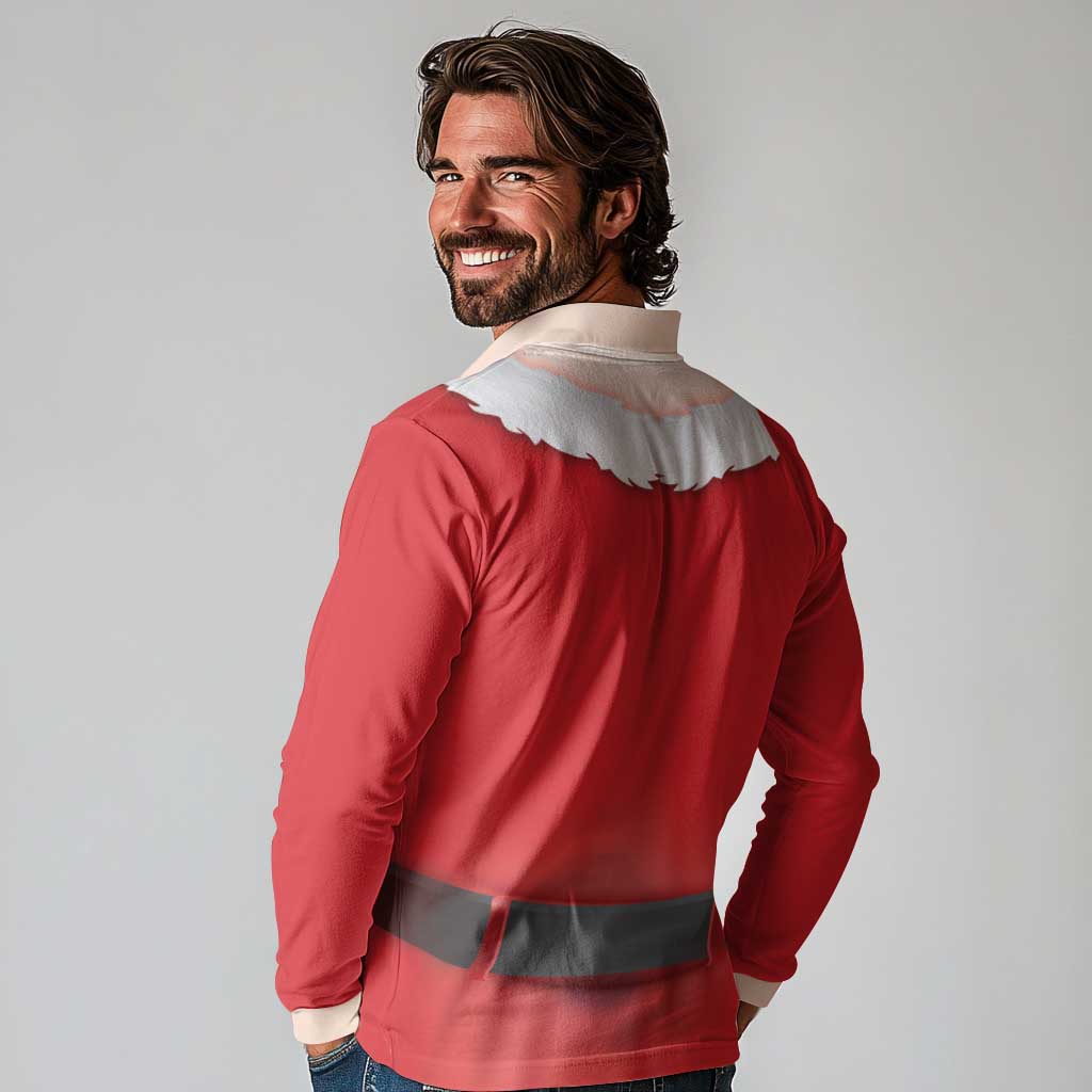 Funny Christmas Costume Long Sleeve Polo Shirt Busty Big Boobs - Wonder Print Shop