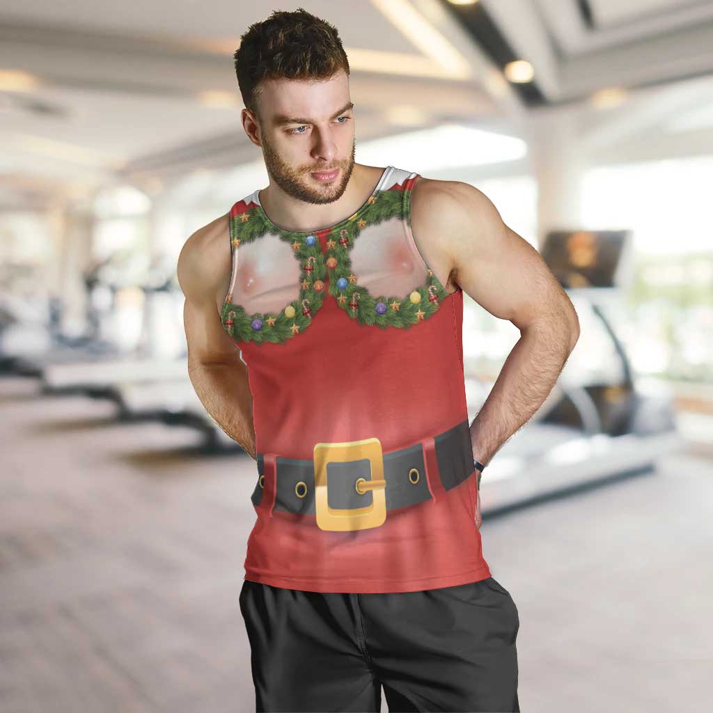 Funny Christmas Costume Men Tank Top Busty Big Boobs - Wonder Print Shop