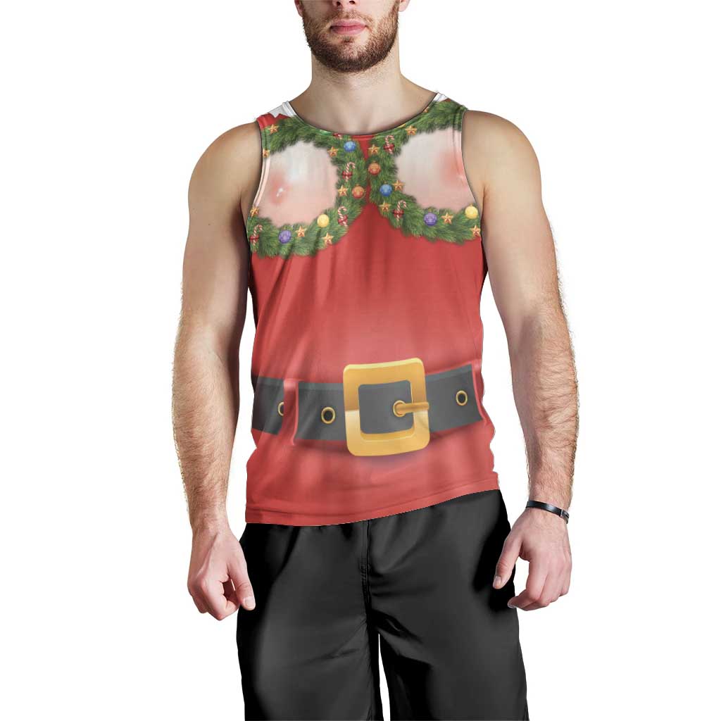 Funny Christmas Costume Men Tank Top Busty Big Boobs - Wonder Print Shop