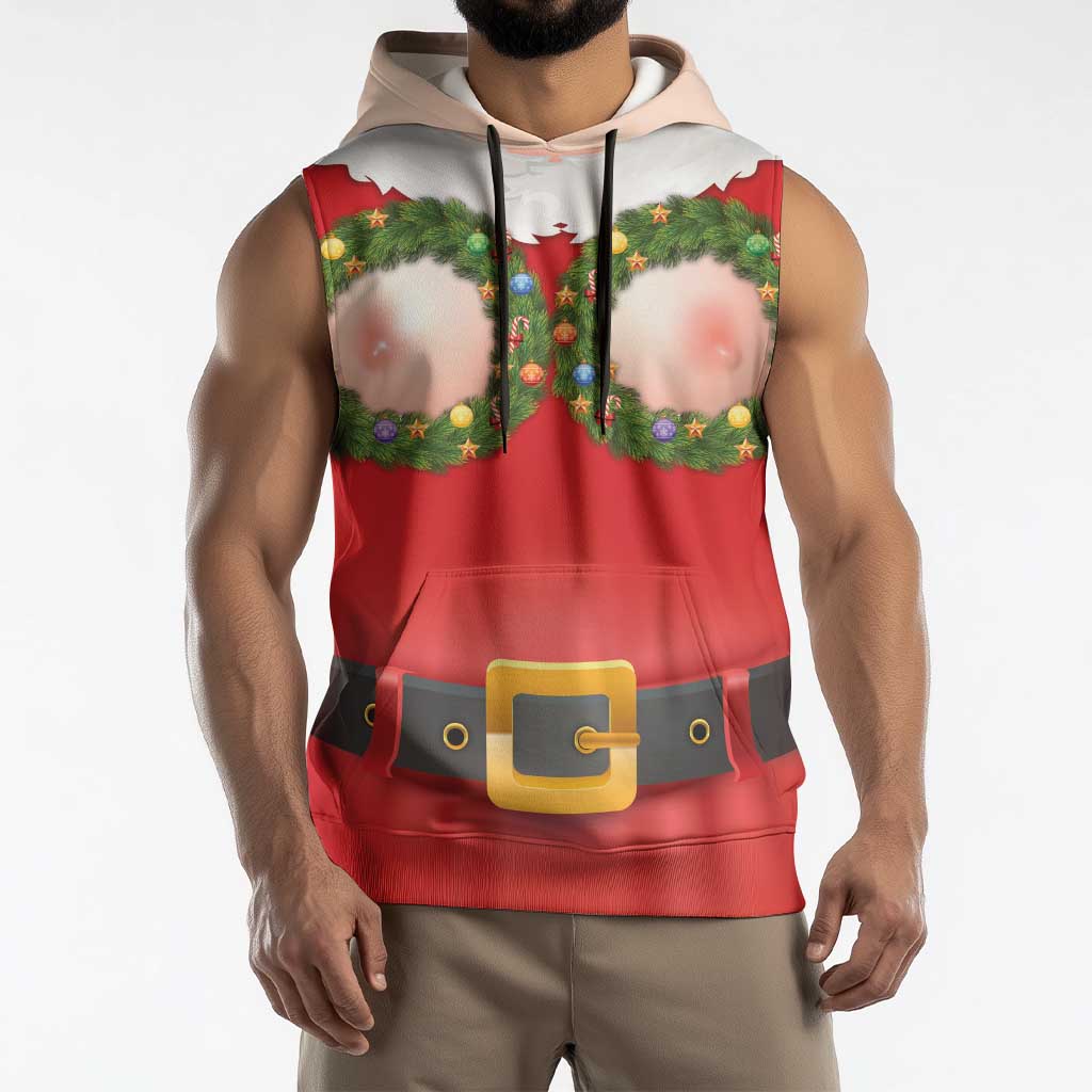 Funny Christmas Costume Sleeveless Hoodie Busty Big Boobs - Wonder Print Shop