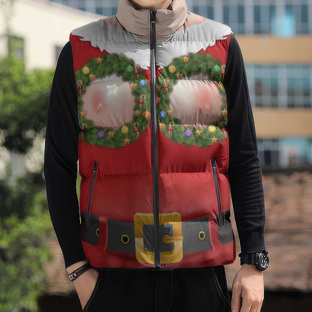 Funny Christmas Costume Sleeveless Puffer Jacket Busty Big Boobs - Wonder Print Shop