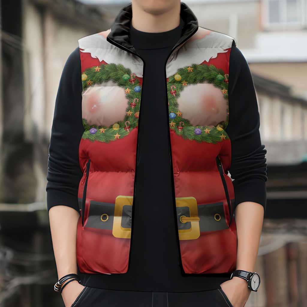 Funny Christmas Costume Sleeveless Puffer Jacket Busty Big Boobs - Wonder Print Shop