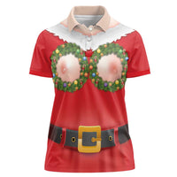 Funny Christmas Costume Women Polo Shirt Busty Big Boobs - Wonder Print Shop