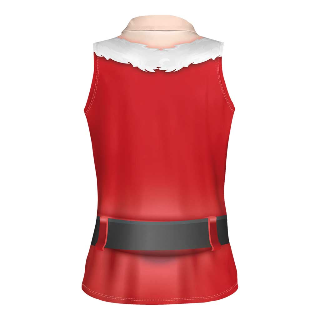 Funny Christmas Costume Women Sleeveless Polo Shirt Busty Big Boobs - Wonder Print Shop