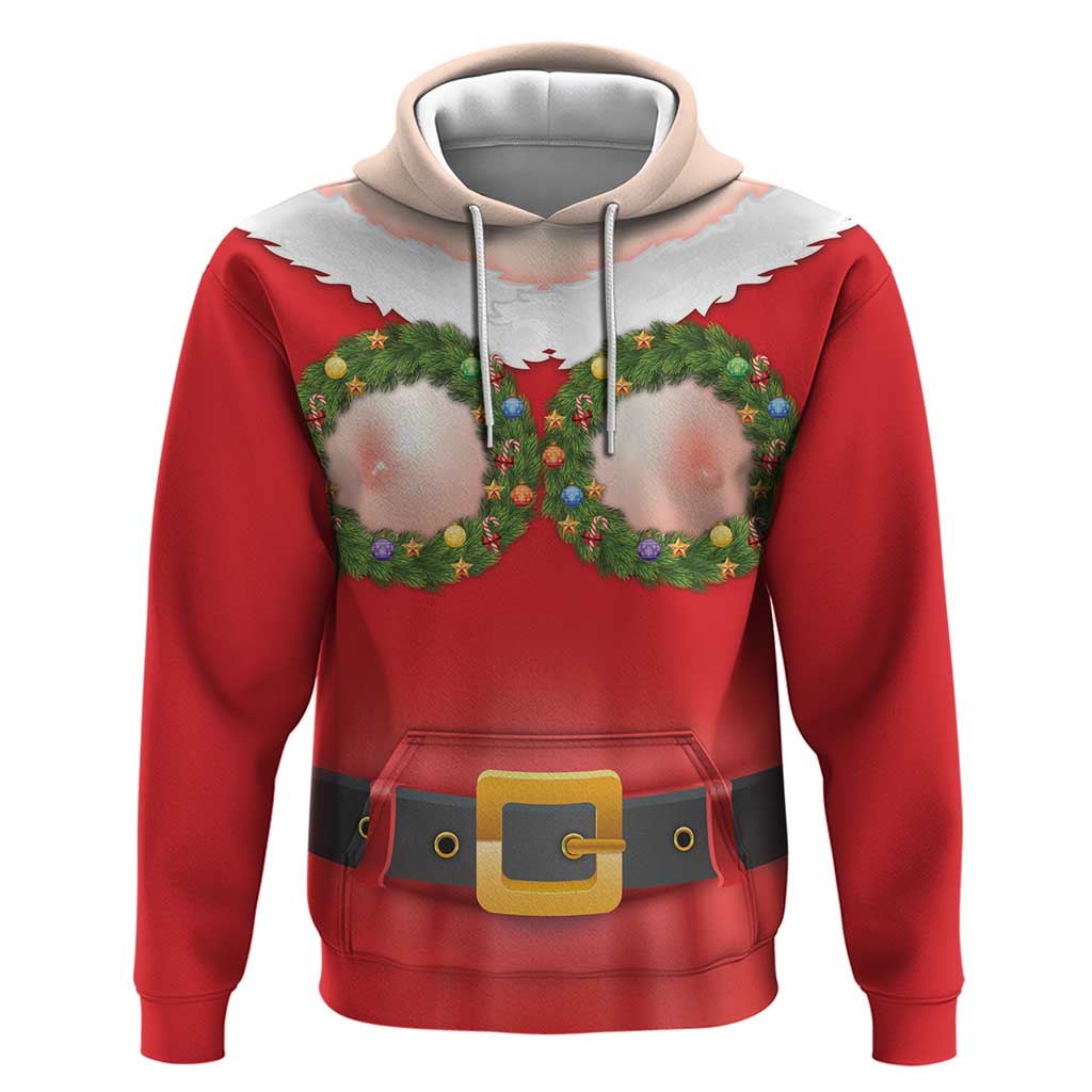 Funny Christmas Costume Zip Hoodie Busty Big Boobs - Wonder Print Shop