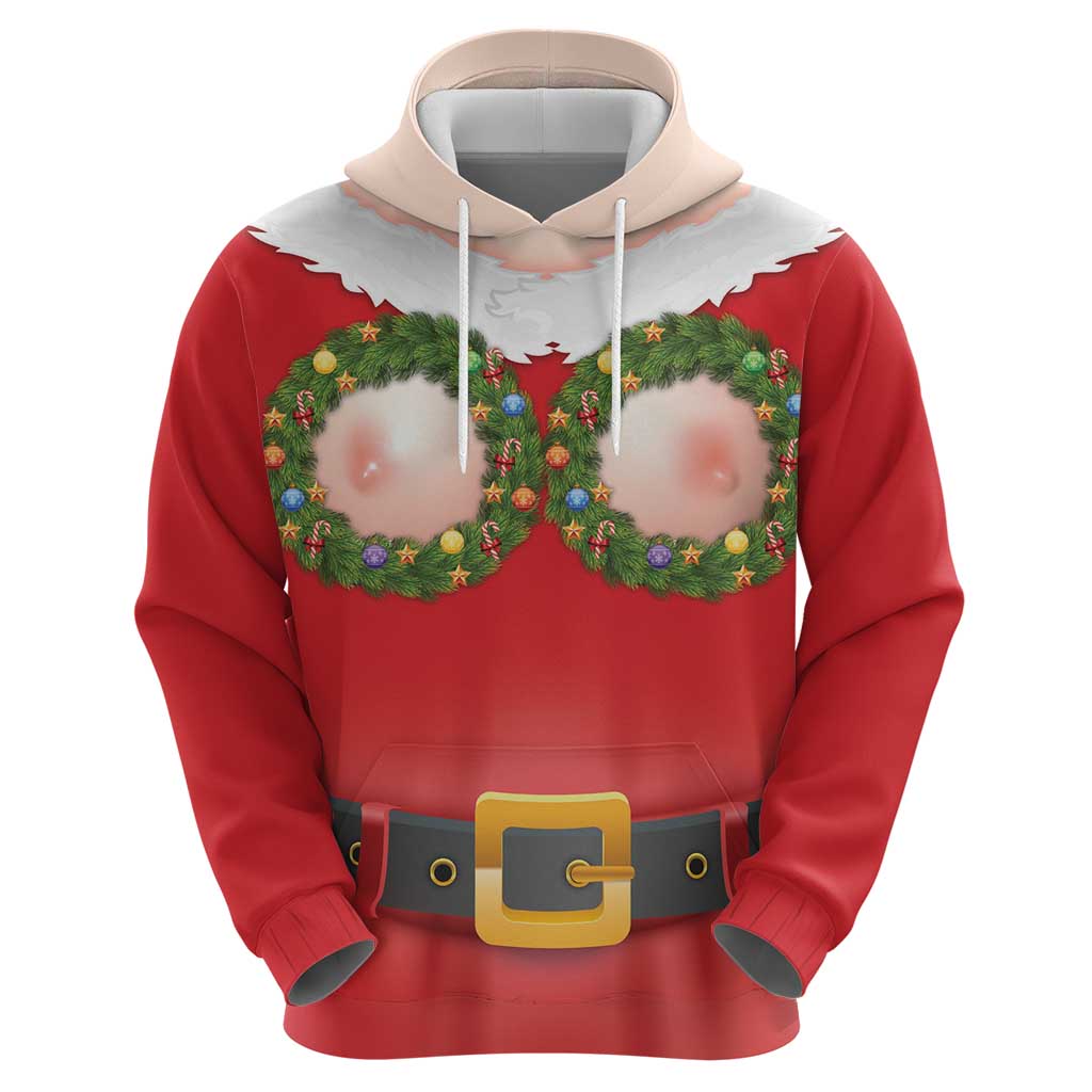 Funny Christmas Costume Zip Hoodie Busty Big Boobs - Wonder Print Shop