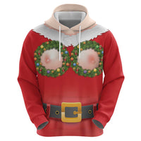 Funny Christmas Costume Zip Hoodie Busty Big Boobs - Wonder Print Shop