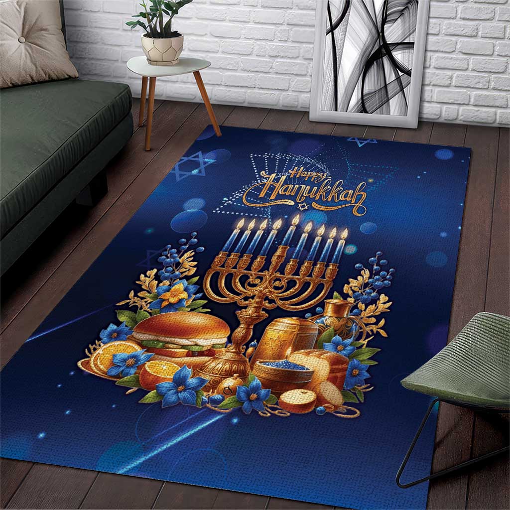 Jewish Hanukkah Festival Area Rug Let's Get Lit LT05 - Wonder Print Shop