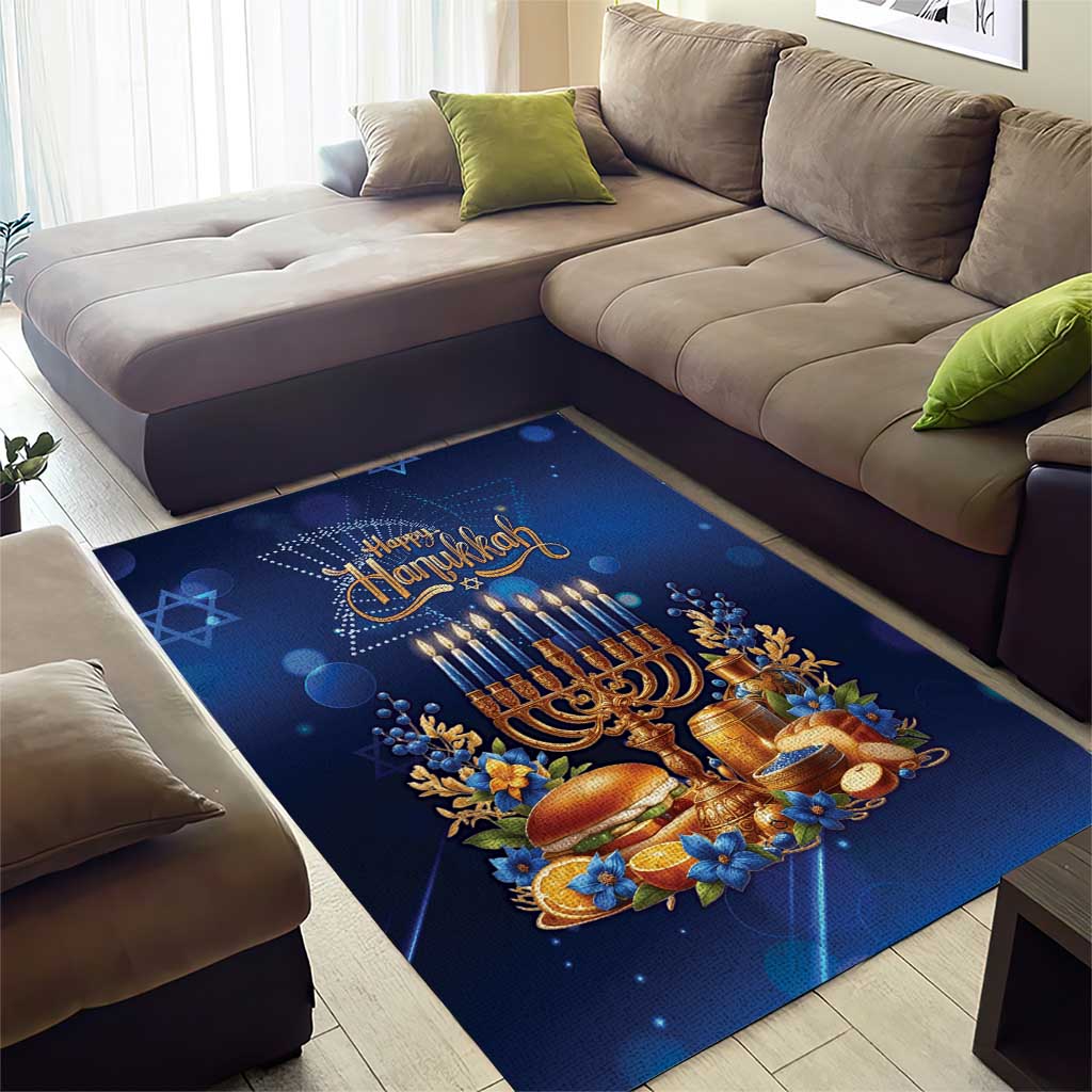 Jewish Hanukkah Festival Area Rug Let's Get Lit LT05 - Wonder Print Shop