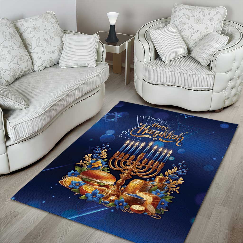 Jewish Hanukkah Festival Area Rug Let's Get Lit LT05 - Wonder Print Shop